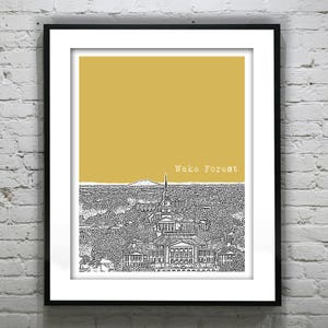 Wake Forest Poster Print Skyline Art North Carolina NC Item T1206