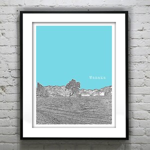Wanaka New Zealand Poster Art Skyline Print Version 1