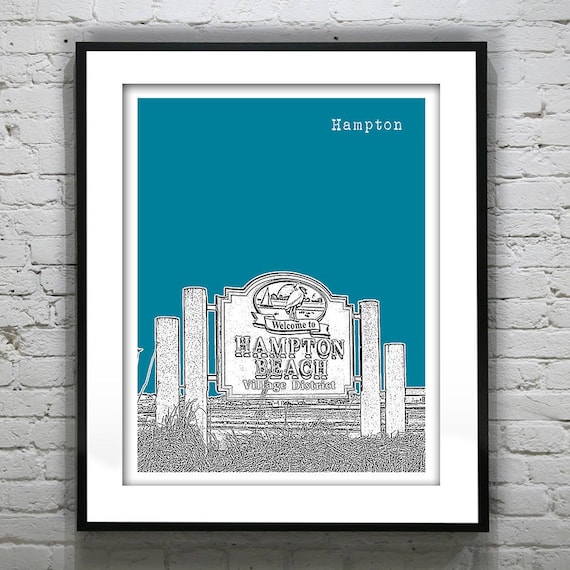 Hampton Beach New Hampshire Poster Print Art Skyline NH Item S50002