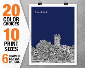 Longford Poster Skyline Art Print Ireland Item T5424
