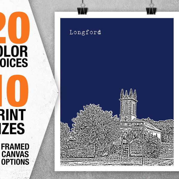 Longford Poster Skyline Art Print Ireland Item T5424