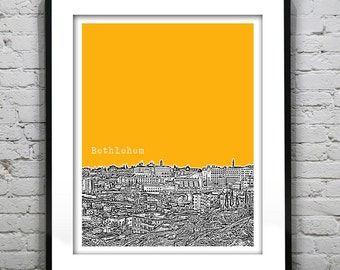 Bethlehem Palestine Skyline Poster Art Print Item T2602