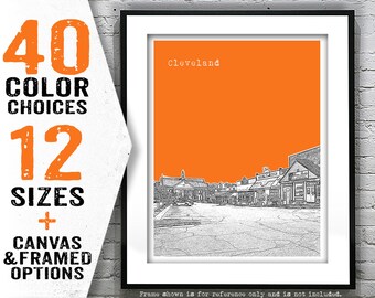 Cleveland Georgia Poster Art Skyline Print Item T5251