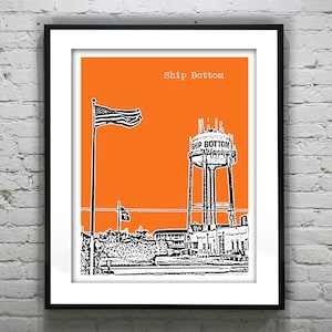 Ship Bottom LBI New Jersey Shore Poster Print Art Skyline Long Beach Island Item T2500