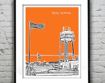 Ship Bottom LBI New Jersey Shore Poster Print Art Skyline Long Beach Island Item T2500