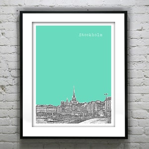 Stockholm Sweden Skyline Poster Art Print Version 2