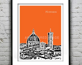 Florence Italy Poster Tuscany Art Print Skyline Item T2895