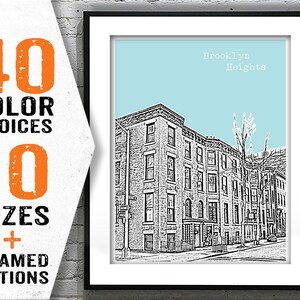 Brooklyn Heights New York Art Print New York City  Brownstones Item T1844