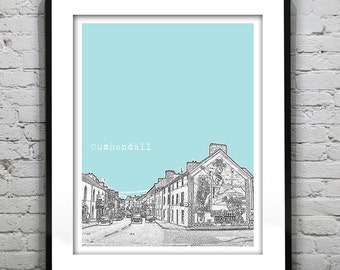 Cushendall Ireland Skyline Poster Art Print Travel