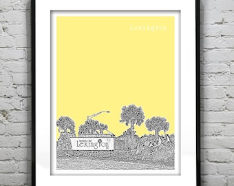 Lexington South Carolina Skyline Poster Art Print SC Item S5023