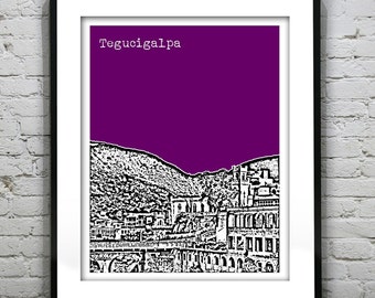 Tegucigalpa Honduras Poster Print Skyline Art
