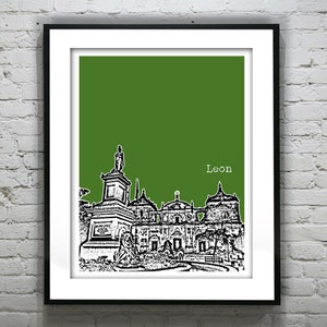 Leon Nicaragua Poster Art City Skyline Print Item T4874