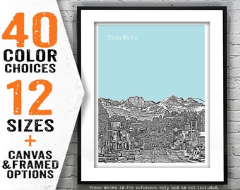 Pinedale Wyoming Skyline Art Print Poster WY item T5199