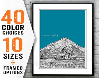 Nuevo Leon Mexico Skyline Poster Art Print Item T1601