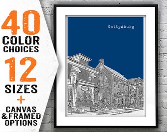 Gettysburg Skyline Poster Print Art Pennsylvania PA Item T2922