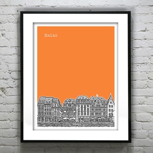 Mainz Skyline Poster Art Print Germany