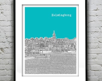 Helsingborg Sweden Skyline Poster Art Print