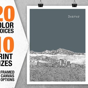 Denver Colorado Poster Art Print Skyline Item T5357