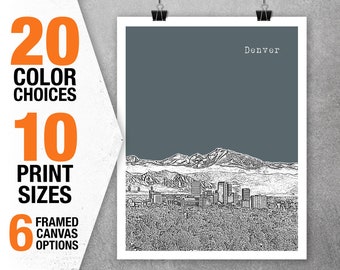Denver Colorado Poster Art Print Skyline Item T5357