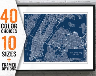 New York City Blueprint Map Poster Art Print Item T2955