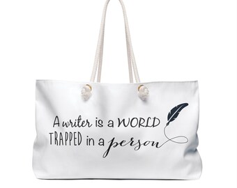 Travel Bag for Writer, Author Tote Bag, Writer Girl, Gift for female writer