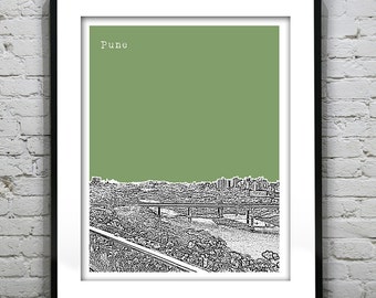 Pune India Poster Art Print Skyline India Version 3