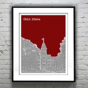 Columbus Ohio State Poster Print Art Ohio Skyline OH Item T4192