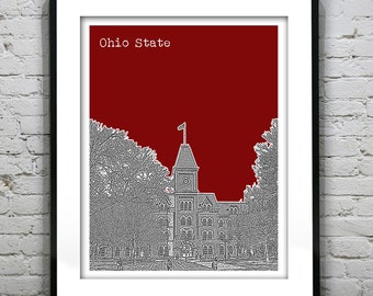 Columbus Ohio State Poster Print Art Ohio Skyline OH Item T4192