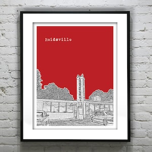 Reidsville Poster Skyline Art Print North Carolina NC