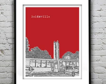 Reidsville Poster Skyline Art Print North Carolina NC