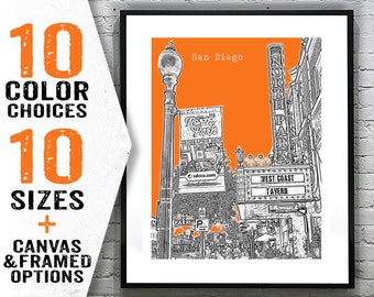North Park San Diego California Skyline Art Print Poster CA Item T2963