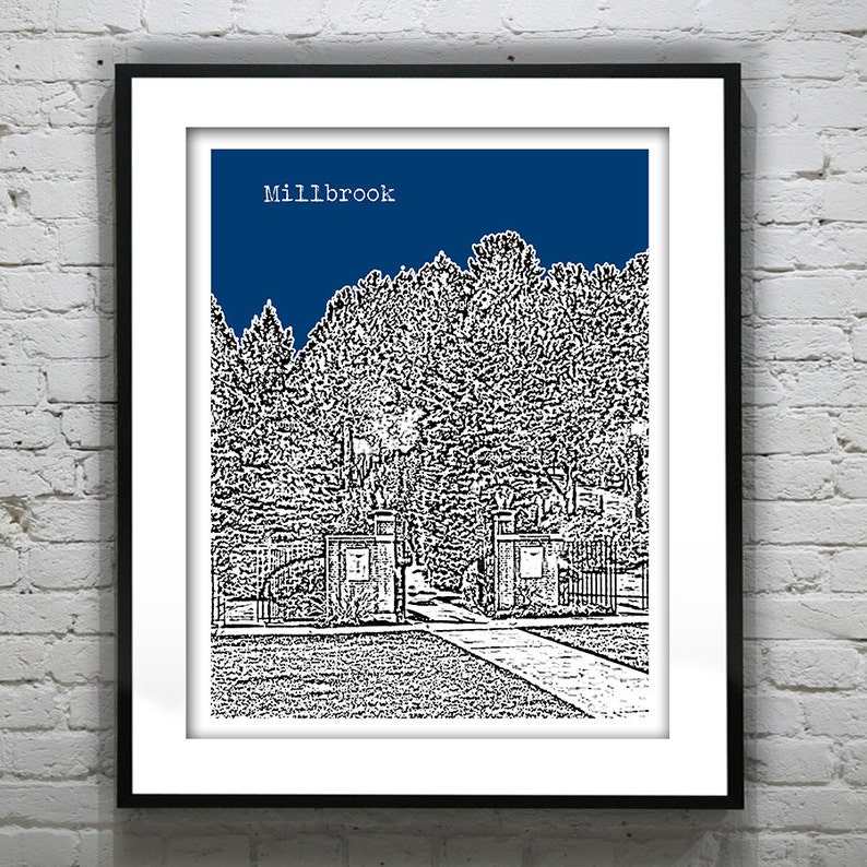 Millbrook New York Poster Art Skyline Print NY Version 2 image 1