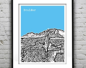 Boulder Colorado CO Skyline Poster Art Print Item T2363