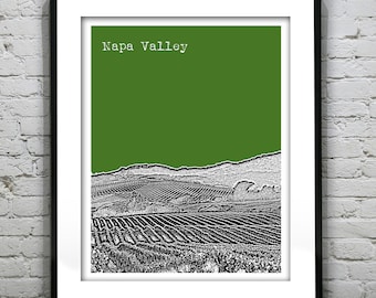 Napa Valley Poster Print Art California Skyline CA Wine Country