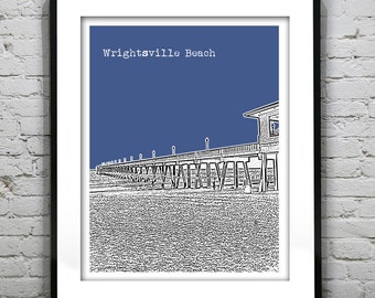 Wrightsville Beach Skyline Poster Art Print North Carolina NC Item T2497