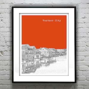 Ventnor City Poster Print Art  NJ Skyline Jersey Shore Item T2218