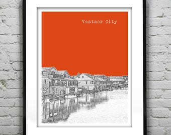 Ventnor City Poster Print Art  NJ Skyline Jersey Shore Item T2218