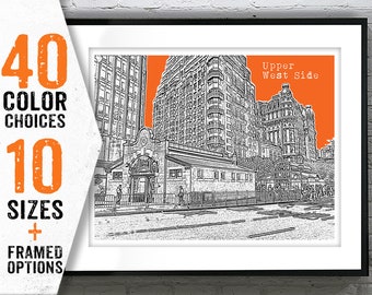 Upper West Side New York Poster Print Art Skyline NYC Item T2508