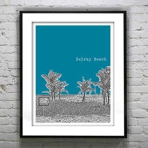 Delray Beach Skyline Poster Art Print Florida Item T4254