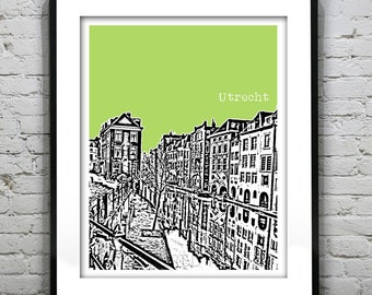 Utrecht Netherlands City Skyline Poster Art Print Item T4471
