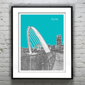 Perth Australia Skyline Poster Print Art Item T3040