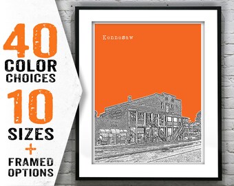 Kennesaw Georgia Skyline Poster Art Print GA Item T1476
