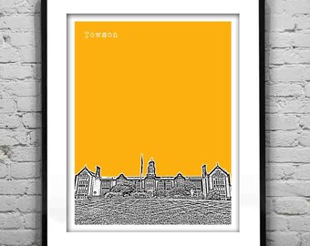 Towson Maryland Poster Print Art Skyline MD