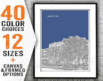 Astoria New York City Skyline Poster Art Print NYC Item T4040