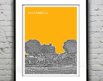 Scottsdale Arizona Poster Print Art Skyline AZ