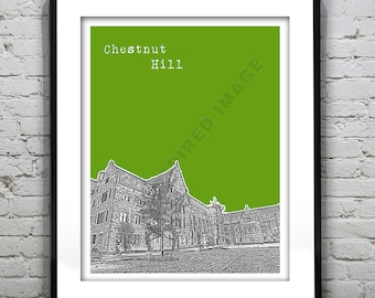 Chestnut Hill Boston Skyline Poster Art Print Massachusetts MA Item T5086