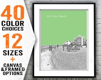 St. Pete Beach Florida Skyline Poster Art Print  Item T4668