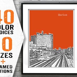 Harlem New York City Skyline Poster Art Print NY Item T1839