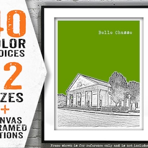 Belle Chasse LA Skyline Poster Art Print Louisiana Item T4221