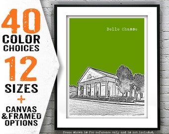 Belle Chasse LA Skyline Poster Art Print Louisiana Item T4221